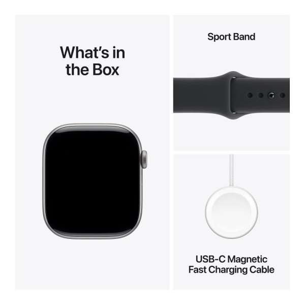 Apple Watch S11 Cellular 46mm Space Grey Aluminium Case with Black Sport Band M/L