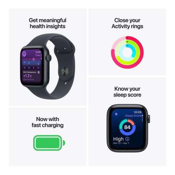 Apple Watch SE3 (2025) GPS 44mm Starlight Aluminium Case with Starlight Sport Band M/L Apple Watch SE3 (2025) GPS 44mm Starlight Aluminium Case with Starlight Sport Band M/L