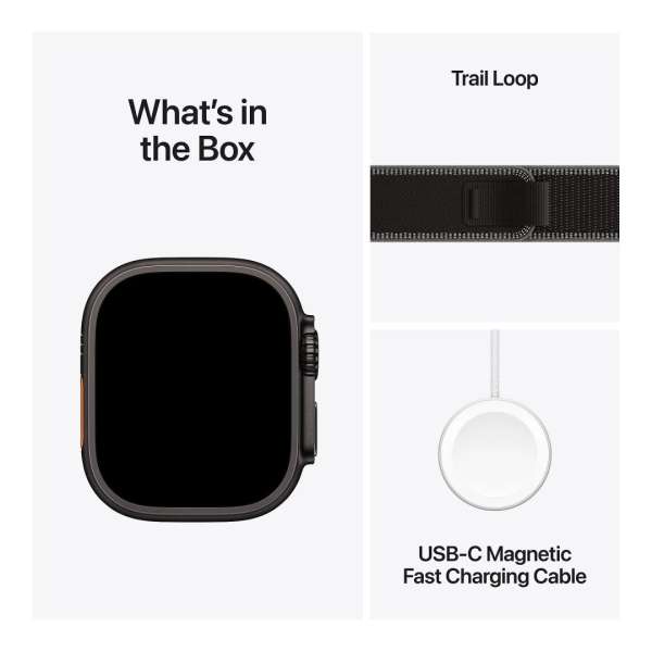 Apple Watch Ultra 3 Cellular 49mm Black Titanium Case with Black/Charcoal Trail Loop M/L Apple Watch Ultra 3 Cellular 49mm Black Titanium Case with Black/Charcoal Trail Loop M/L