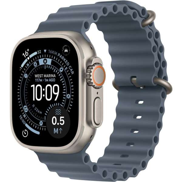 Apple Watch Ultra 3 Cellular 49mm Natural Titanium Case with Anchor Blue Ocean Band Apple Watch Ultra 3 Cellular 49mm Natural Titanium Case with Anchor Blue Ocean Band