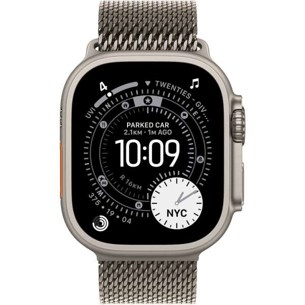 Apple Watch Ultra 3 Cellular 49mm Natural Titanium Case with Natural Titanium Milanese Loop Large Apple Watch Ultra 3 Cellular 49mm Natural Titanium Case with Natural Titanium Milanese Loop Large