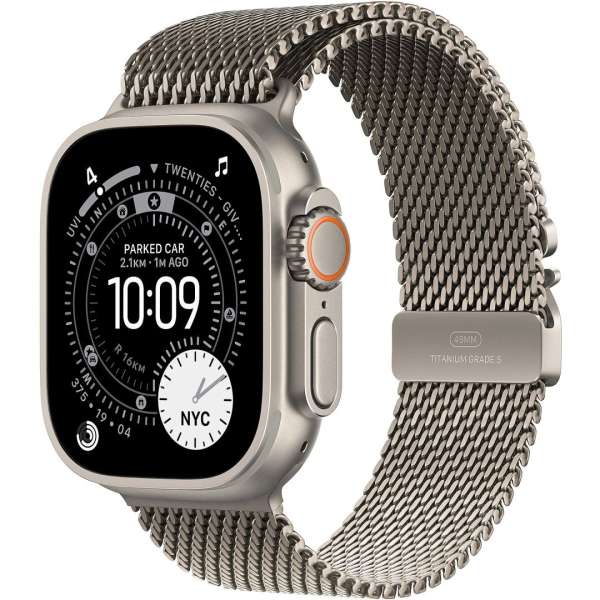Apple Watch Ultra 3 Cellular 49mm Natural Titanium Case with Natural Titanium Milanese Loop Small Apple Watch Ultra 3 Cellular 49mm Natural Titanium Case with Natural Titanium Milanese Loop Small