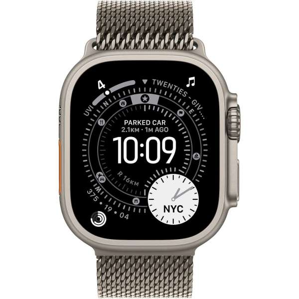 Apple Watch Ultra 3 Cellular 49mm Natural Titanium Case with Natural Titanium Milanese Loop Small Apple Watch Ultra 3 Cellular 49mm Natural Titanium Case with Natural Titanium Milanese Loop Small