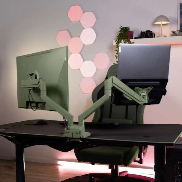 Arozzi Alzare Neo Duo Gas Spring Monitor Arm Forest Green