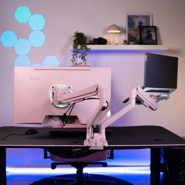 Arozzi Alzare Neo Duo Gas Spring Monitor Arm Pink