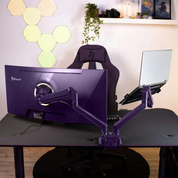Arozzi Alzare Neo Duo Gas Spring Monitor Arm Purple