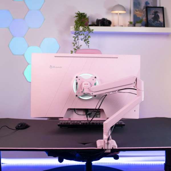 Arozzi Alzare Neo Single Gas Spring Monitor Arm Pink