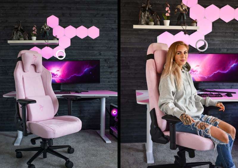 Arozzi Vernazza Supersoft Fabric Gaming Chair Pink