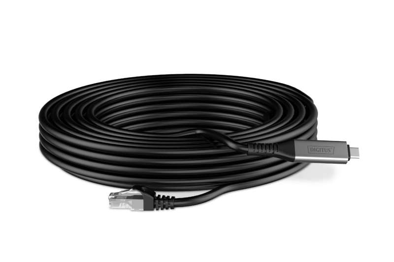 Assmann USB-C 3.2 Gen1 - RJ45 CAT6A S/FTP Ethernet cable 1Gbit/s,10m Black