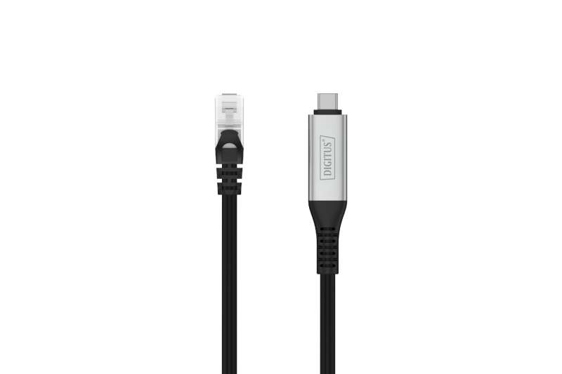 Assmann USB-C 3.2 Gen1 - RJ45 CAT6A S/FTP Ethernet cable 1Gbit/s,15m Black