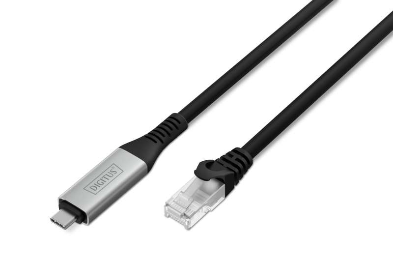 Assmann USB-C 3.2 Gen1 - RJ45 CAT6A S/FTP Ethernet cable 1Gbit/s, 3m Black