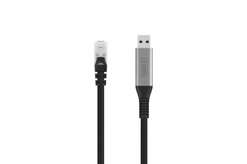 Assmann USB3.2 Gen1 - RJ45 CAT6A S/FTP Ethernet cable 1Gbit/s,15m Black