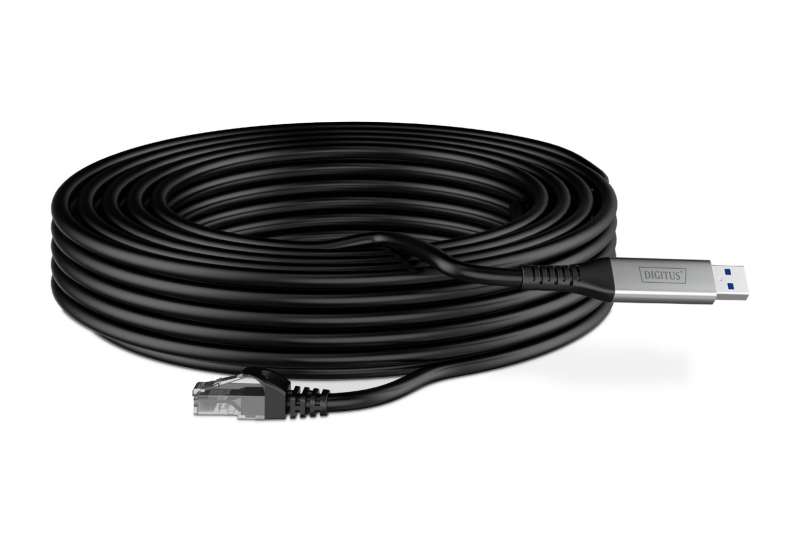 Assmann USB3.2 Gen1 - RJ45 CAT6A S/FTP Ethernet cable 1Gbit/s,15m Black
