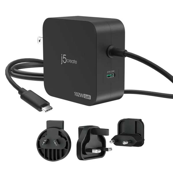 j5create JUP25102V 5-20V / 5A 102W Type-C univerzális hálózati notebook töltő