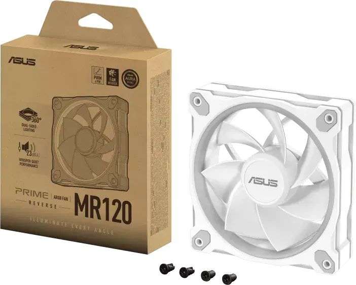 Asus Prime MR120 ARGB Reverse Fan White