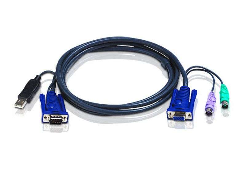 ATEN 2L-5502UP 1,8m USB KVM Cable with built-in PS2 to USB Converter