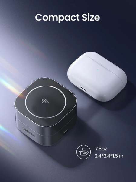 UGREEN Qi2 15W MagFlow 2-in-1 Wireless Charger Grey