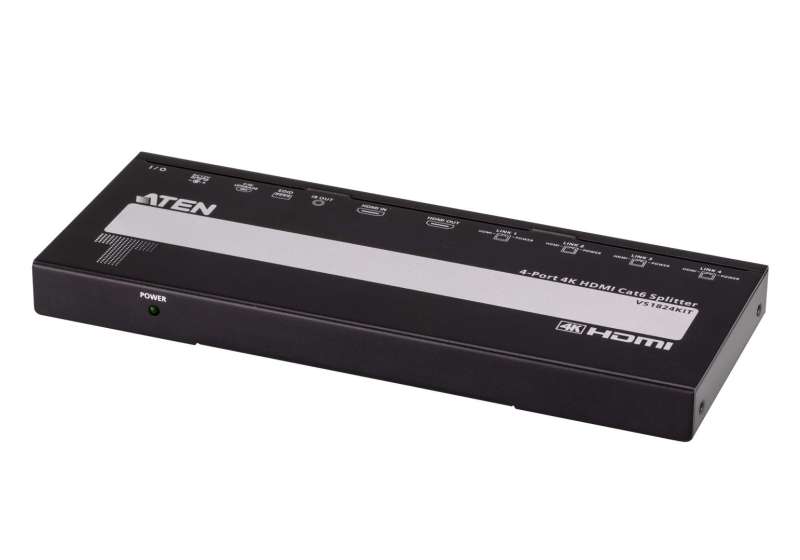 ATEN VS1824KIT 4-Port 4K HDMI Cat 6 Splitter with Receivers