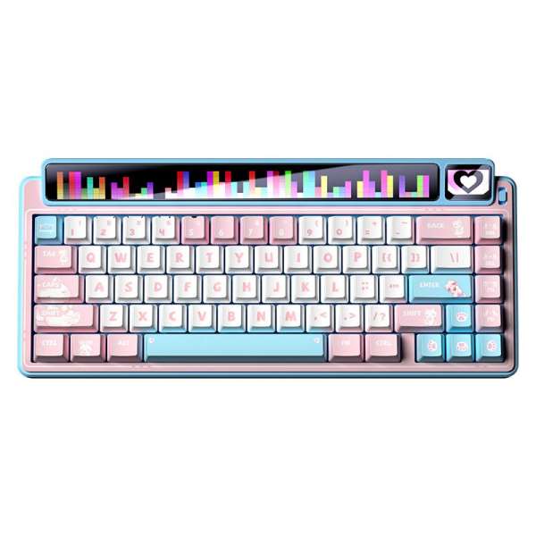 Aula AMG65 Blue LightFeather RGB Gaming Wireless Bluetooth Mechanical Keyboard Pink Stellar Meow US