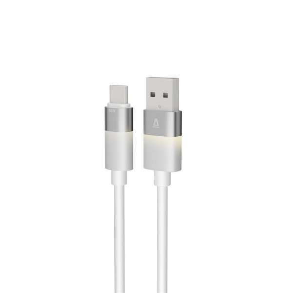 Avax CB313 GLOWY USB-A - USB-C cable 2m White