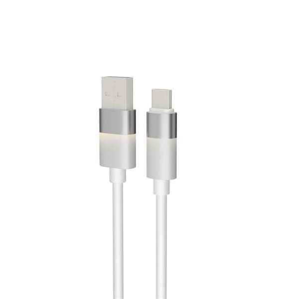 Avax CB313 GLOWY USB-A - USB-C cable 2m White