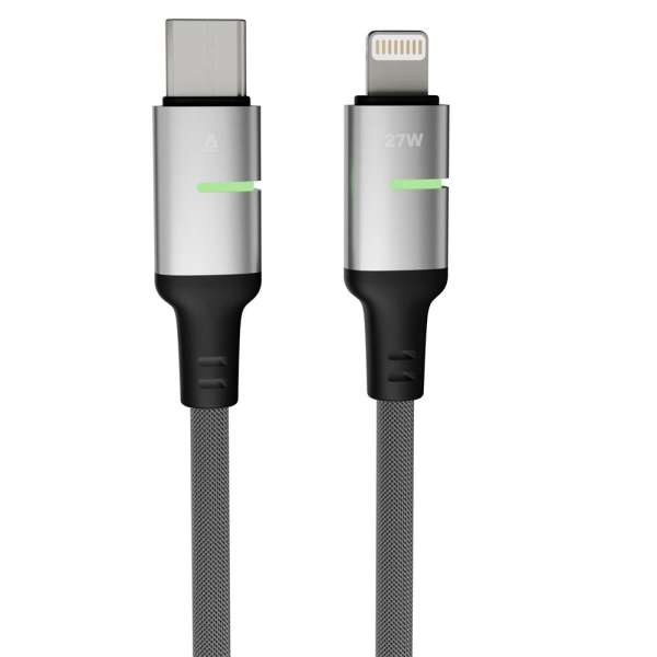 Avax CB635 STEELY LED USB-C - Lightning 1m Black