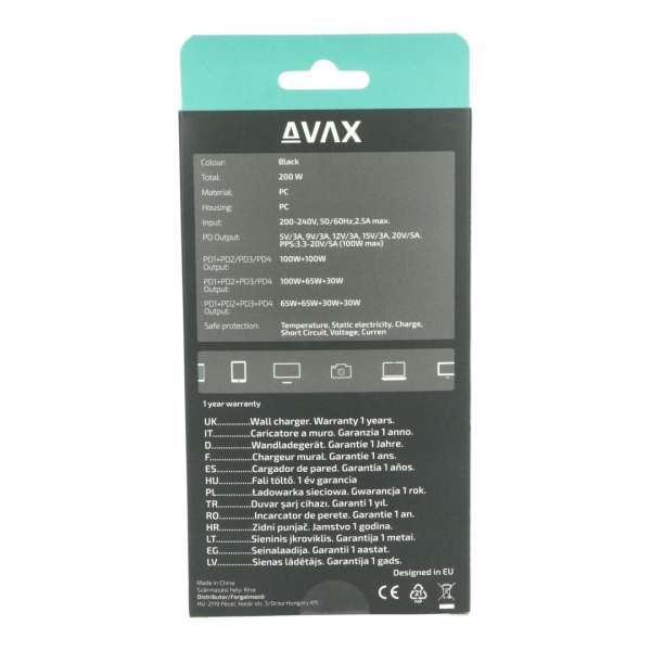 Avax DC637 DESKY+ 200W Charger Black