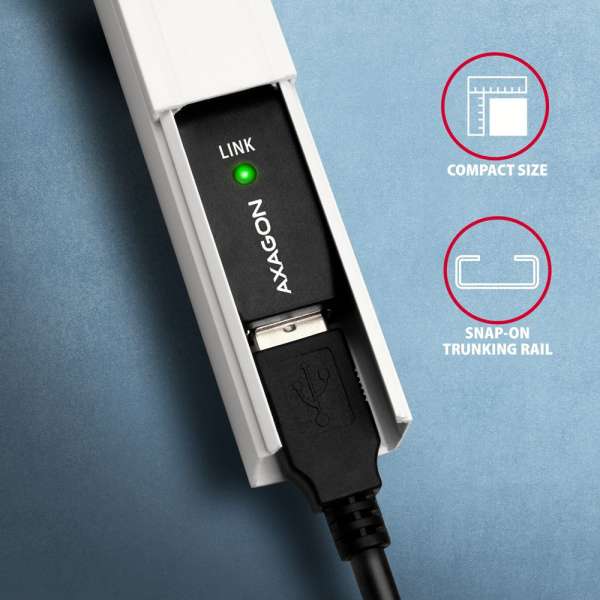 AXAGON ADR-220 USB Repeater Cabel 20m Black