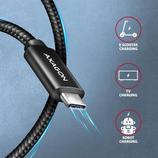 AXAGON BUCM2-CM20AB CHARGE USB-C <> USB-C Cable 2m Black