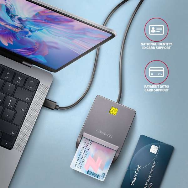 AXAGON CRE-SM3TC Smart Card/ID Card FlatReader