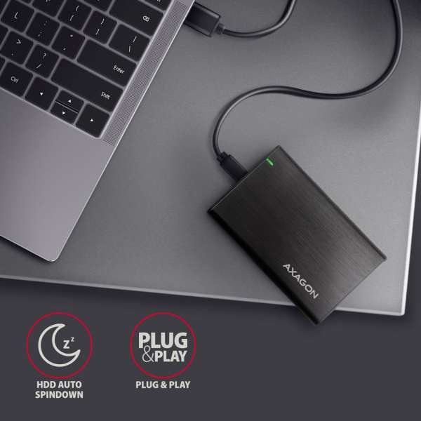 AXAGON EE25-A6C USB-C 3.2 RAW Box Black