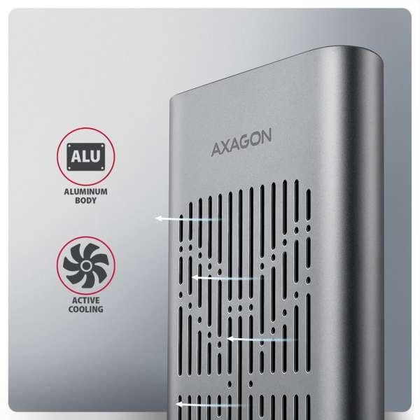 AXAGON EEM2-20GD USB-C 20Gbps Dual M.2 NVMe SSD Clone Mastert Enclosure