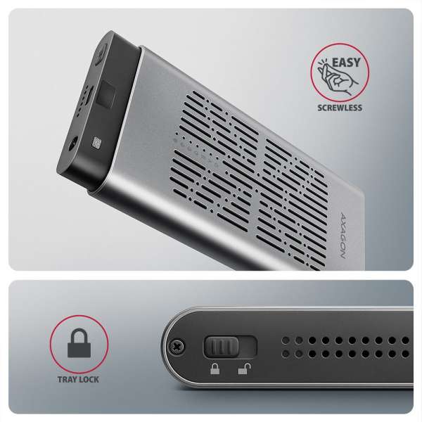 AXAGON EEM2-20GD USB-C 20Gbps Dual M.2 NVMe SSD Clone Mastert Enclosure