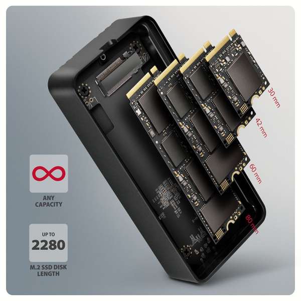 AXAGON EEM2-40G USB-C 40Gbps external enclosure for M.2 NVMe SSD