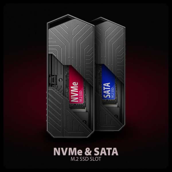 AXAGON EEM2-GAM USB-C 10Gbps M.2 NVMe & SATA SSD Game M.2 Box