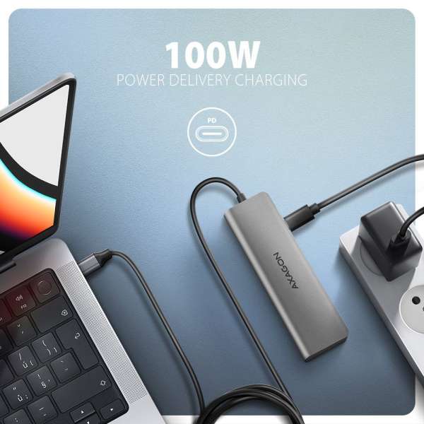 AXAGON HMC-5H USB-C 5Gbps 5in1 hub Silver