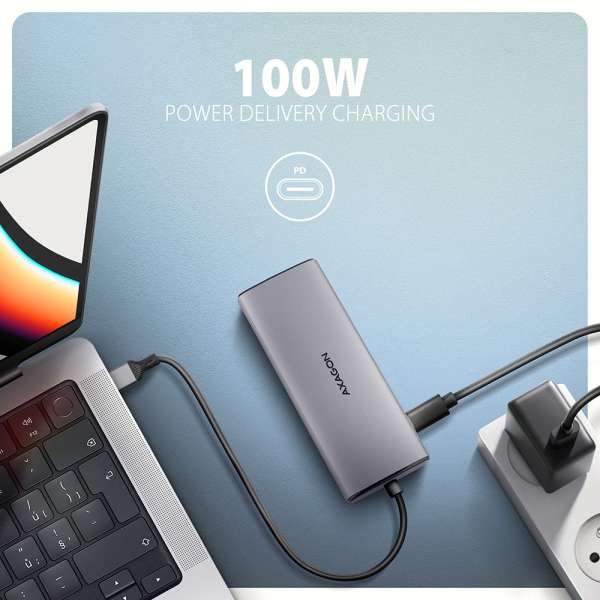 AXAGON HMC-6G2L USB-C 10Gbps 6in1 Hub Silver