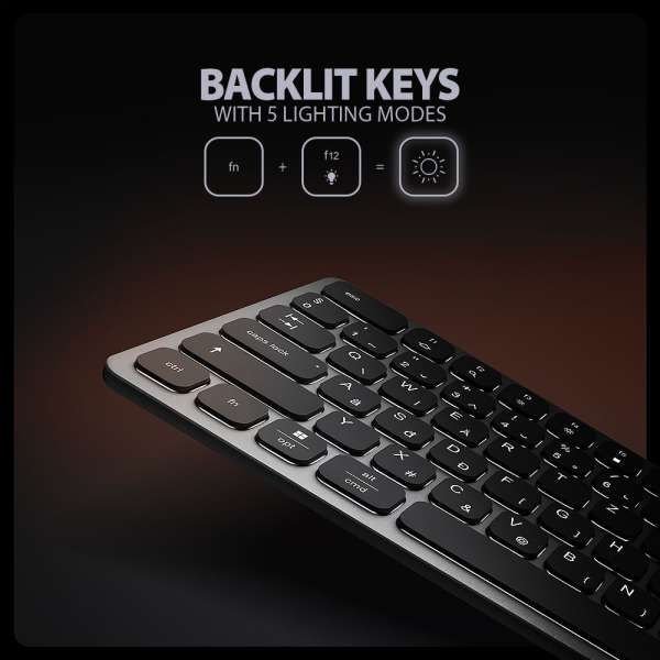 AXAGON HMC-KB-HU USB-C 5Gbps Keyboard 9in1 Hub Silver HU