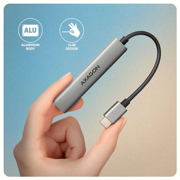 AXAGON HUE-STC ALU STRIP USB-C 4 port hub