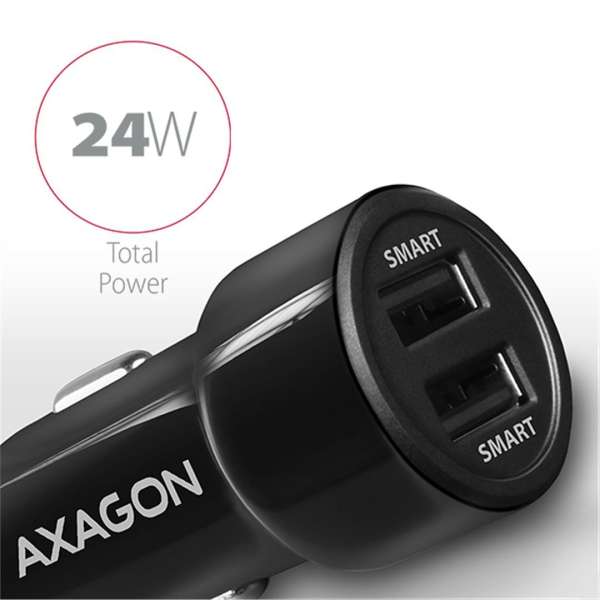 AXAGON PWC-5V5 2.4A + 2.4A Car Charger Black