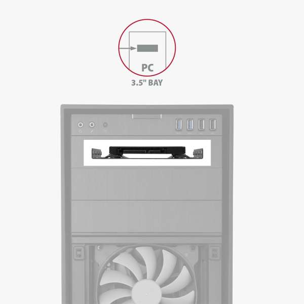 AXAGON RHD-125S 2.5" SSD/HDD Bracket into 3.5" bay Silver