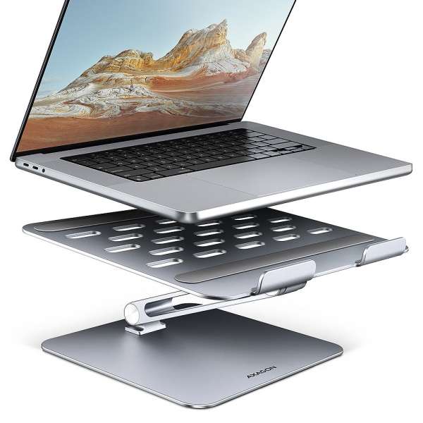 AXAGON STND-LQ Alumínium HQ állvány 16" laptopokhoz Állítható magasság és szög