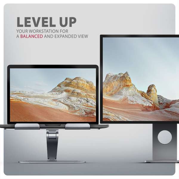 AXAGON STND-LQ Alumínium HQ állvány 16" laptopokhoz Állítható magasság és szög