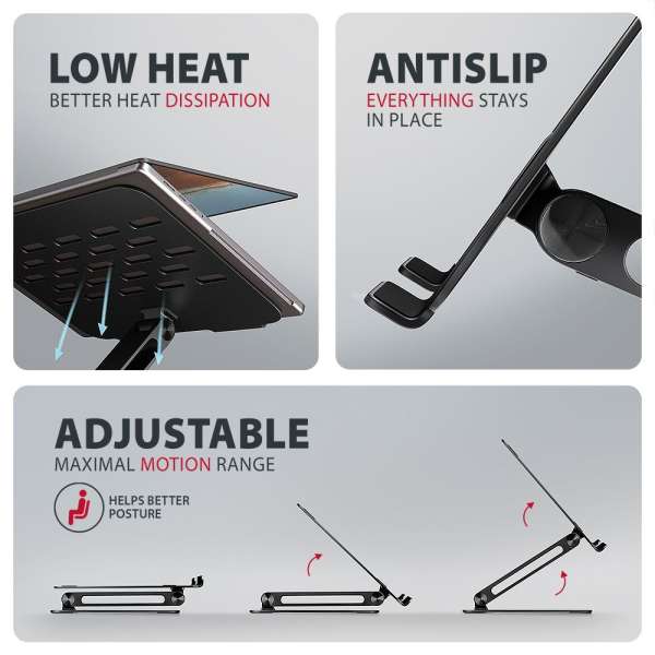 AXAGON STND-LQB stand for notebooks and tablets Black