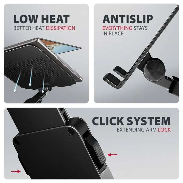AXAGON STND-LRB stand with 360° rotation for laptops and tablets Black