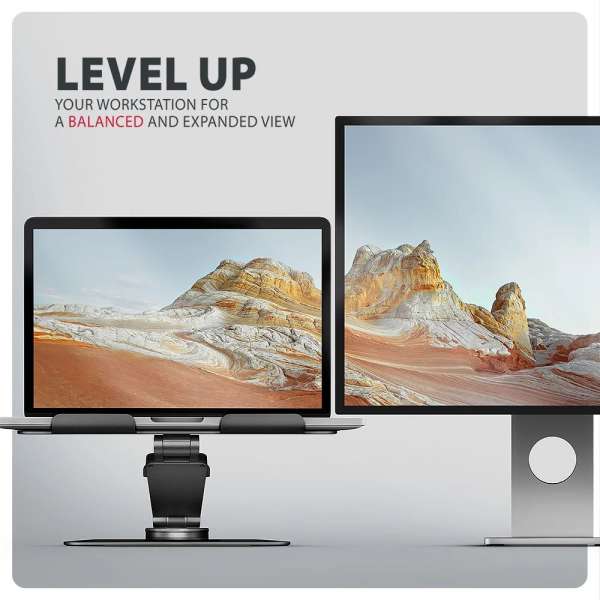 AXAGON STND-LRB stand with 360° rotation for laptops and tablets Black