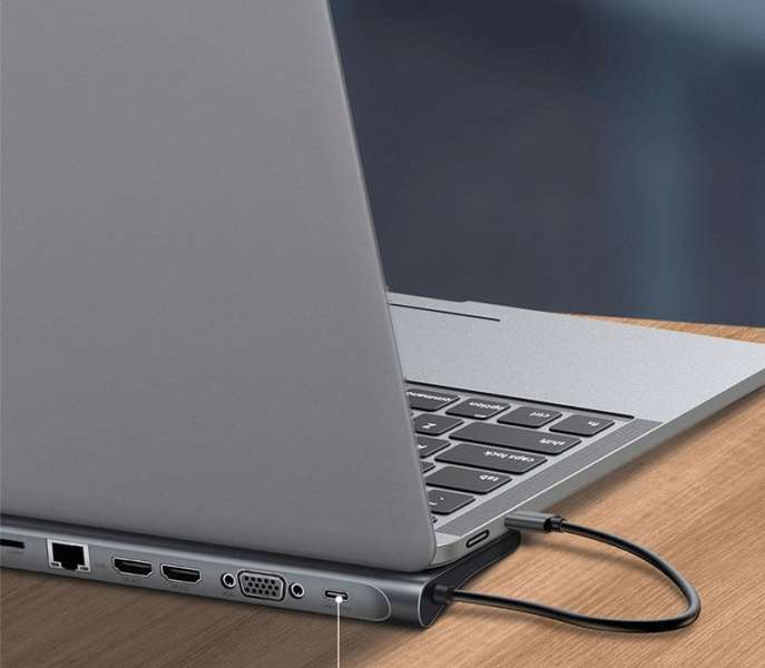 Baseus 11 in 1 Enjoyment Series USB3.0 Type-C notebook HUB adapter Grey