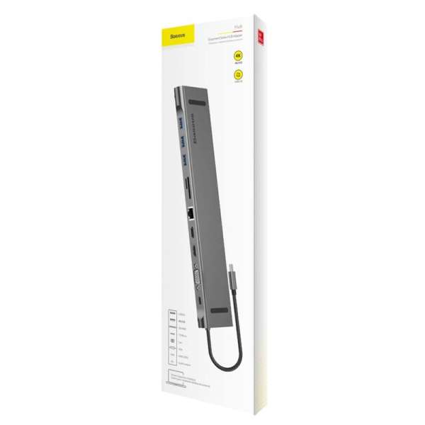 Baseus 11 in 1 Enjoyment Series USB3.0 Type-C notebook HUB adapter Grey