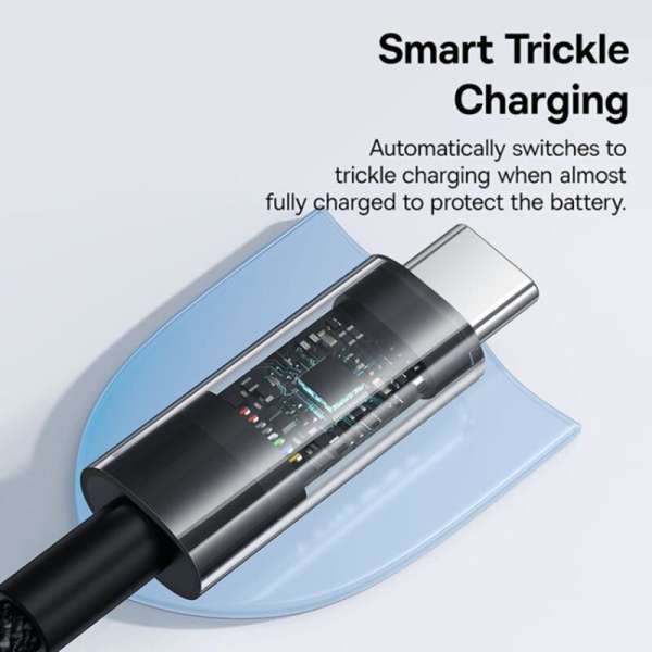 Baseus Gem USB A to USB C 100W fast charging cable 2m Black