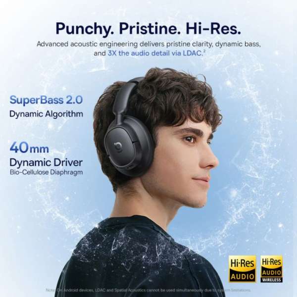 Baseus Bass BH1 NC Wireless Noise Cancelling Headphones Black